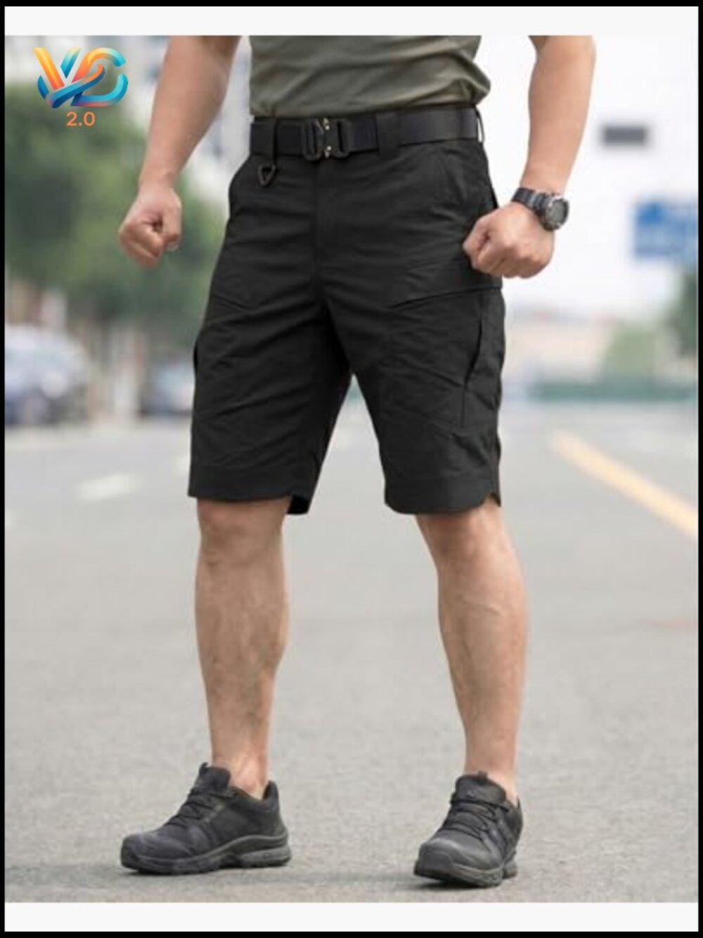 Men's Hiking Cargo Shorts Quick Dry Lightweight Multi Pockets Tactical Work - Picture 3 of 7